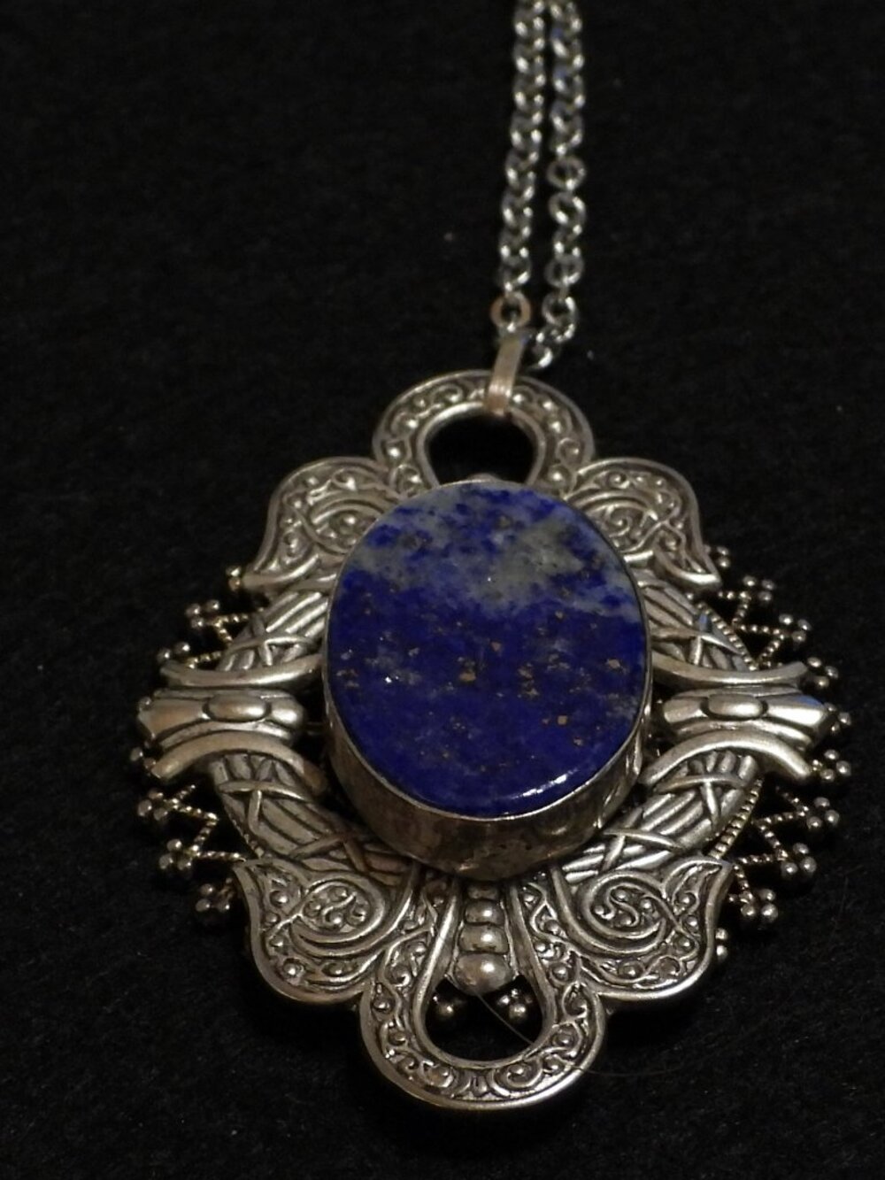 Vintage Semi Precious Stone Pendant Necklace